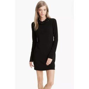 Diane Von Furstenberg Black "Giada" Long Sleeve Mini Dress, Size 8